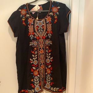 Johnny Was new with tags line. Dress with heavy embroidery